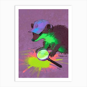 Frog With A Magnifying Glass Art Print