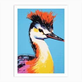 Andy Warhol Style Bird Grebe 3 Art Print