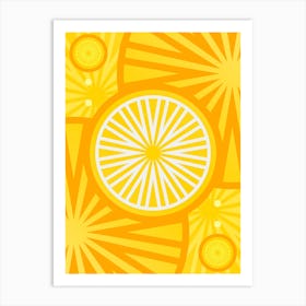 Geometric Abstract Glyph in Happy Yellow and Orange n.0056 Art Print
