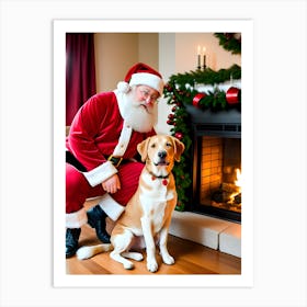 Santa Claus With Dog~Reimagined 1 Art Print