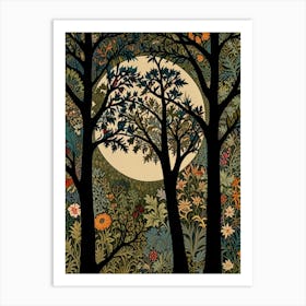 Moonlight In The Forest Style William Morris 5 Art Print