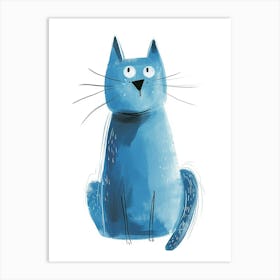 Ojos Azules Cat Clipart Illustration 8 Art Print