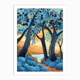 Blue Trees Art Print