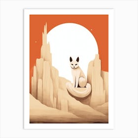Cute Fennec Fox Minimal Illustration 1 Art Print