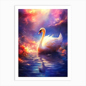 Swan Light Art Print