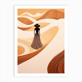 Woman Walking In The Desert 1 Art Print