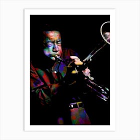 Lee Morgan American Jazz Trumpeter Legend in my Colorful Digital Painting Art Print