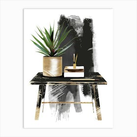 Black And Gold Coffee Table Art Print