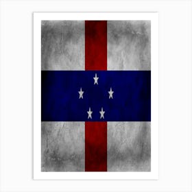 Netherlands Antilles Flag Texture Art Print