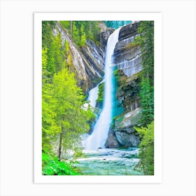 Icicle Creek Falls, United States Majestic, Beautiful & Classic Art Print