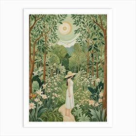 Woman In The Forest Art Print