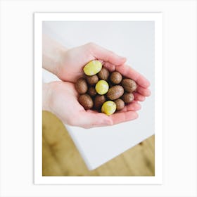 Woman'S Hands Holding Chocolate Art Print