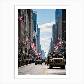 A Veterans Day Parade In The Heart Of An American City Jubilant Faces Lining The Sidewalks As Milit (4) Art Print