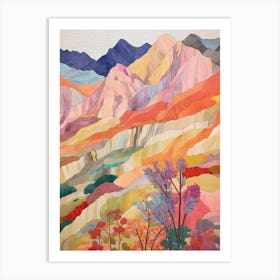 Mount Russell United States 1 Colourful Mountain Illustration Art Print