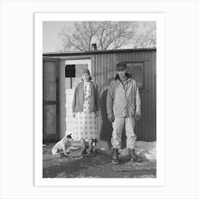 Mr, And Mrs,Marcus Miller And Dog, Spencer, Iowa By Russell Lee Art Print