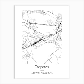 Trappes,France Minimalist Map Art Print