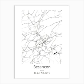 Besancon,France Minimalist Map Art Print