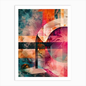 Abstract Painting modernism in pink Art Print