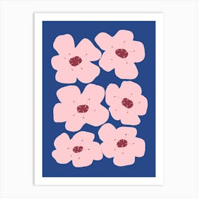 Cherry Blossoms Blue Art Print