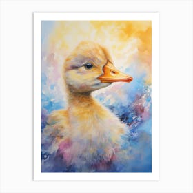 Duckling In The Clouds Watercolour 4 Art Print