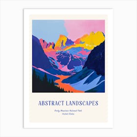 Colourful Abstract Rocky Mountain National Park Usa 1 Poster Blue Art Print