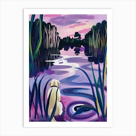 Dog By The Lake Art Print