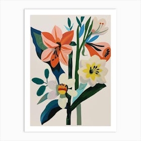 Painted Florals Amaryllis 1 Art Print