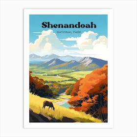 Shenandoah National Park Virginia Adventure Modern Travel Art Art Print