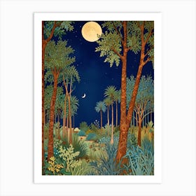 William Morris Night In The Forest 8 Art Print