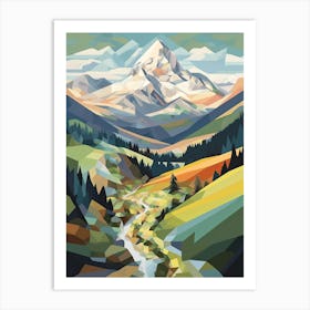 The Alps   Geometric Vector Illustration 4 Art Print