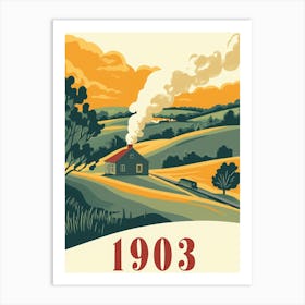 Aihrgdesign A Retro Poster Of A Peaceful 1903 Countryside Fea 260a2336 Bd18 4be9 B0d2 858aeafdfef6 1 Art Print