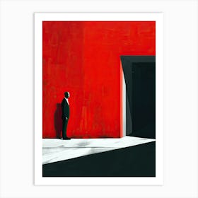 Red Door, Minimalism Art Print