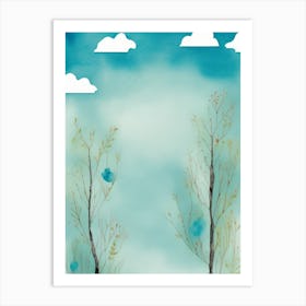 Watercolor Of Trees 2 Art Print