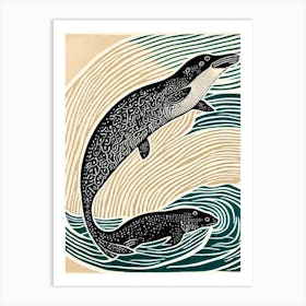 Leopard Seal Linocut Art Print