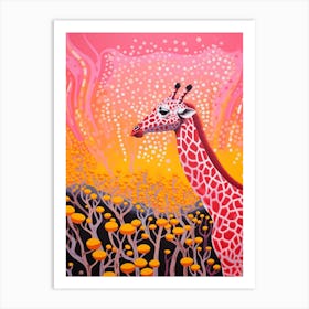 Dotty Giraffe Portrait 3 Art Print