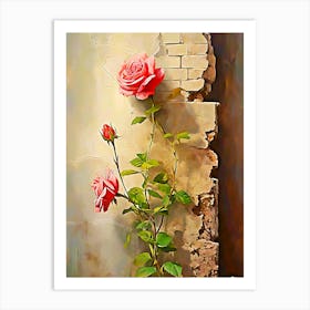 Roses On The Wall Art Print