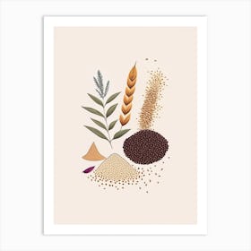 Sesame Seeds Spices And Herbs Minimal Line Drawing 1 Art Print