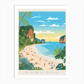 Poster Of Railay Beach, Krabi, Thailand, Matisse And Rousseau Style 3 Art Print