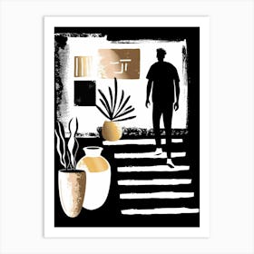 Man Walking Down The Stairs Art Print