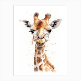 Baby Giraffe Watercolour Nursery 6 Art Print