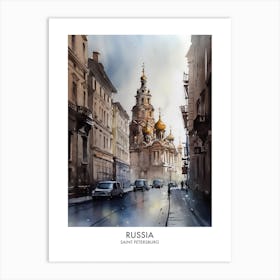 Saint Petersburg, Russia 4 Watercolor Travel Poster Art Print