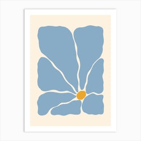 Abstract Flower 02 - Light Blue Art Print