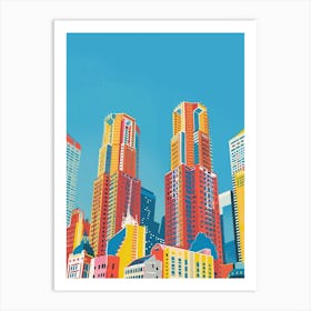 Tokyo Metropolitan Government Building 2 Colourful Illustration Art Print