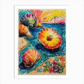 Seashells On The Beach Art Print