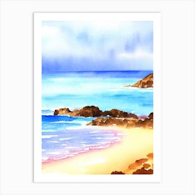 Amadores Beach, Gran Canaria, Spain Watercolour Art Print