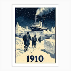 Aihrgdesign A Vintage Adventure Poster Of A Polar Exploration C5a480f8 0113 478d B84e 45ea152b1f60 1 Art Print