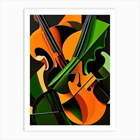 ViolinOrangeGreen2 Art Print
