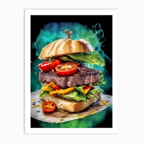 Burger Canvas Print Art Print