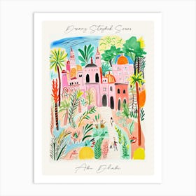 Poster Of Abu Dhabi, Dreamy Storybook Illustration 3 Art Print