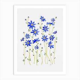 Blue Daisies Art Print